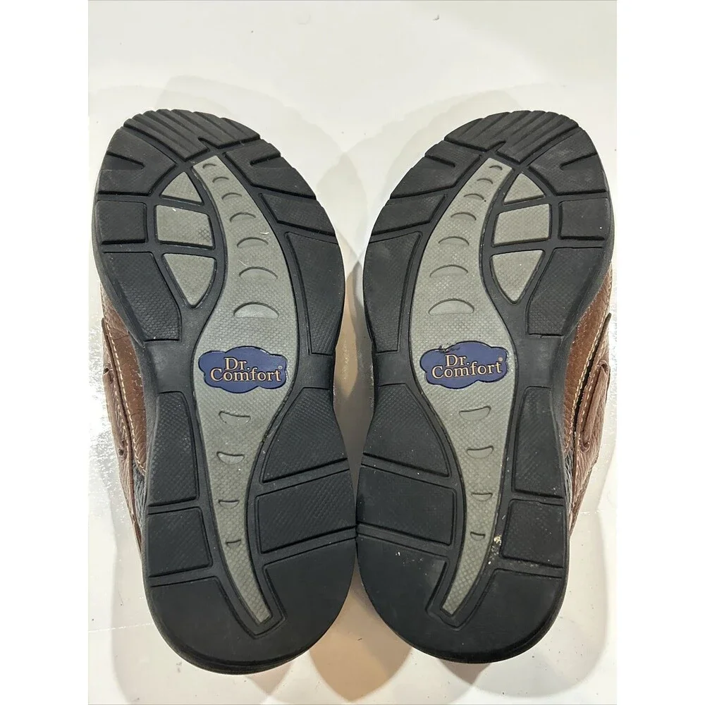 Dr Comfort Shoes 9 Wide Mike Casual Loafer Brown & Black Leather Diabetic Ortho